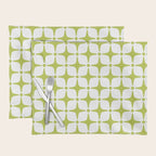 Mid Century Modern Star Pattern Chartreuse Green Placemat Gallery Image 1