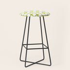 Mid Century Modern Star Pattern Chartreuse Green Stool Gallery Image 1