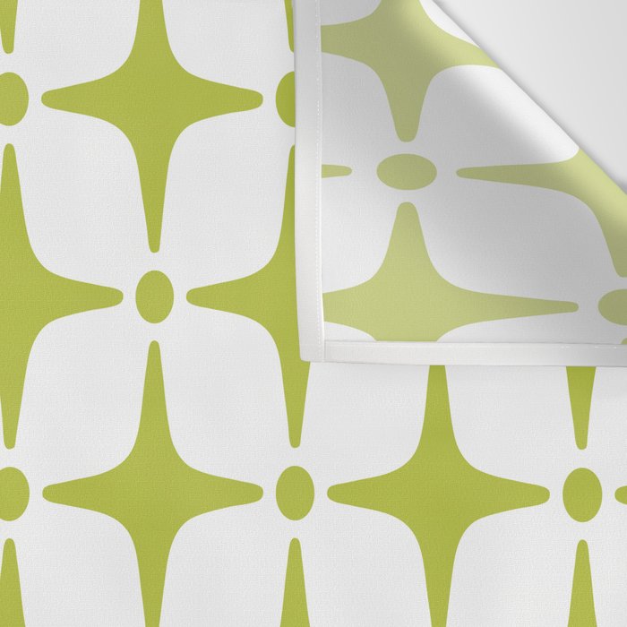 Mid Century Modern Star Pattern Chartreuse Green Wall Tapestry Gallery Image 3