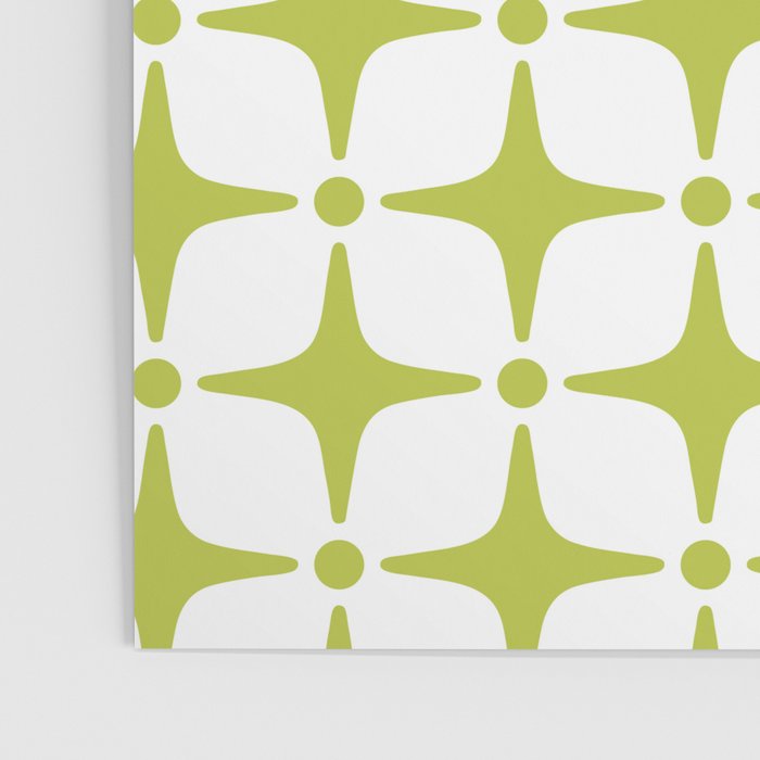 Mid Century Modern Star Pattern Chartreuse Green Poster Gallery Image 3