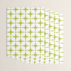 Mid Century Modern Star Pattern Chartreuse Green Wrapping Paper Gallery Image 3