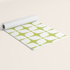 Mid Century Modern Star Pattern Chartreuse Green Yoga Mat Gallery Image 2