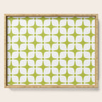 Mid Century Modern Star Pattern Chartreuse Green Serving Tray Gallery Image 1