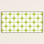 Mid Century Modern Star Pattern Chartreuse Green Desk Mat Gallery Image 3