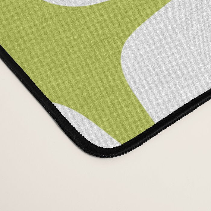 Mid Century Modern Star Pattern Chartreuse Green Desk Mat Gallery Image 4