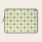 Mid Century Modern Star Pattern Chartreuse Green Laptop Sleeve Gallery Image 1
