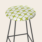 Mid Century Modern Star Pattern Chartreuse Green Stool Gallery Image 2