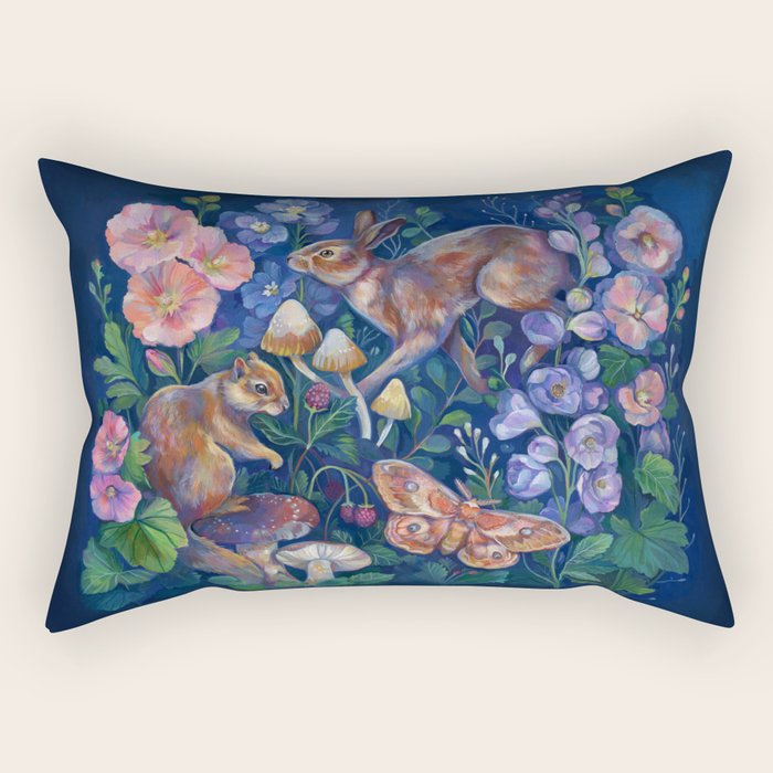 Spring Flower Garden Rectangular Pillow Gallery Image 1