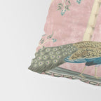 Chinoiserie Blush Pink Peacock Palm Fresco Garden  Pillow Sham Gallery Image 4