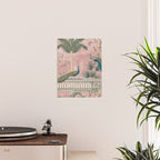 Chinoiserie Blush Pink Peacock Palm Fresco Garden  Poster Gallery Image 2