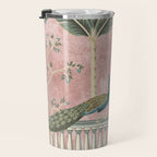 Chinoiserie Blush Pink Peacock Palm Fresco Garden  Travel Mug Gallery Image 3