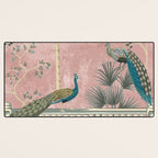 Chinoiserie Blush Pink Peacock Palm Fresco Garden  Desk Mat Gallery Image 3