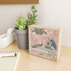 Chinoiserie Blush Pink Peacock Palm Fresco Garden  Mini Art Print Gallery Image 2