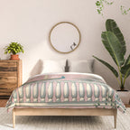 Chinoiserie Blush Pink Peacock Palm Fresco Garden  Comforter Gallery Image 3