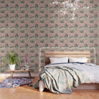 Chinoiserie Blush Pink Peacock Palm Fresco Garden  Wallpaper Gallery Image 3