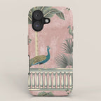 Chinoiserie Blush Pink Peacock Palm Fresco Garden  iPhone Case Gallery Image 1