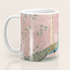 Chinoiserie Blush Pink Peacock Palm Fresco Garden  Coffee Mug Gallery Image 3