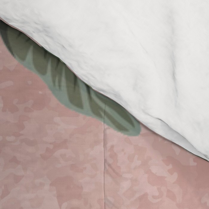 Chinoiserie Blush Pink Peacock Palm Fresco Garden  Comforter Gallery Image 4