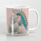 Chinoiserie Blush Pink Peacock Palm Fresco Garden  Coffee Mug Gallery Image 1