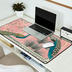 Chinoiserie Blush Pink Peacock Palm Fresco Garden  Desk Mat Gallery Image 2