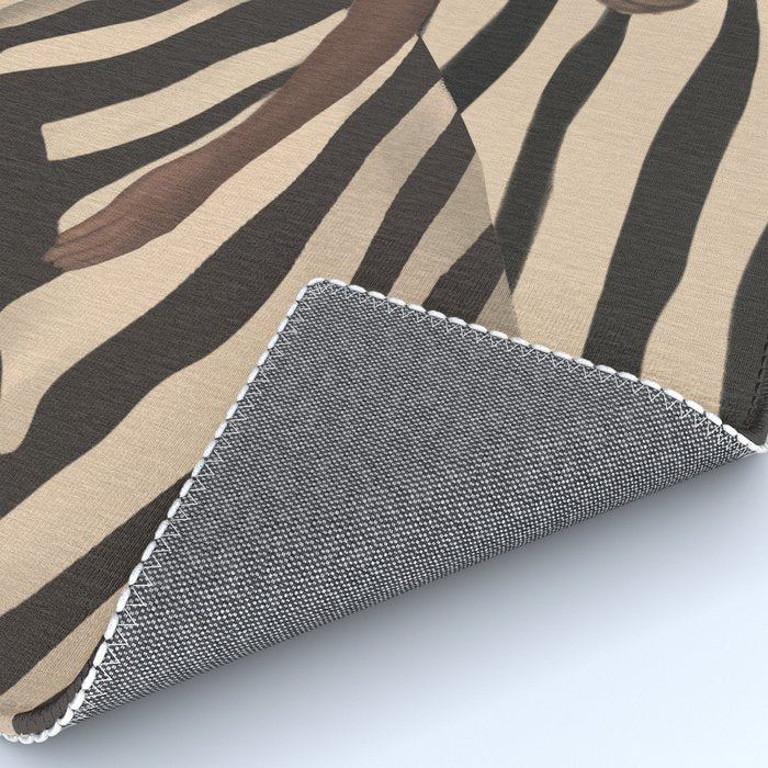 Woman and Zebra in Bold Stripes Rug Gallery Image 4
