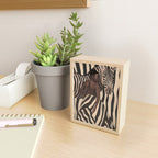 Woman and Zebra in Bold Stripes Mini Art Print Gallery Image 2