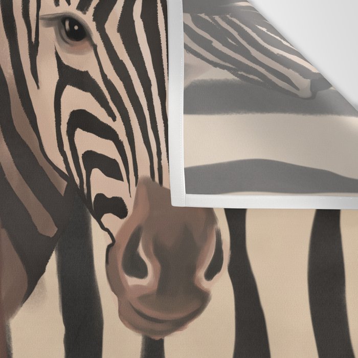 Woman and Zebra in Bold Stripes Wall Tapestry Gallery Image 3