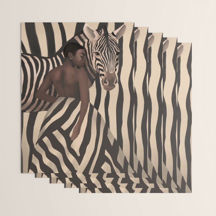 Woman and Zebra in Bold Stripes Wrapping Paper Gallery Image 3