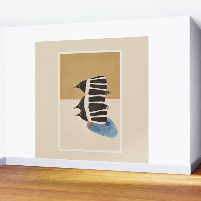 Minimal Penguin Stack Wall Mural Gallery Image 2