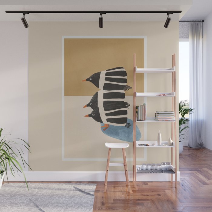 Minimal Penguin Stack Wall Mural Gallery Image 1