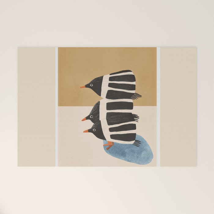Minimal Penguin Stack Welcome Mat Gallery Image 1