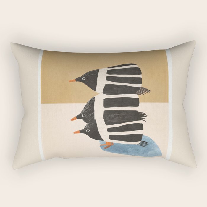 Minimal Penguin Stack Rectangular Pillow Gallery Image 1
