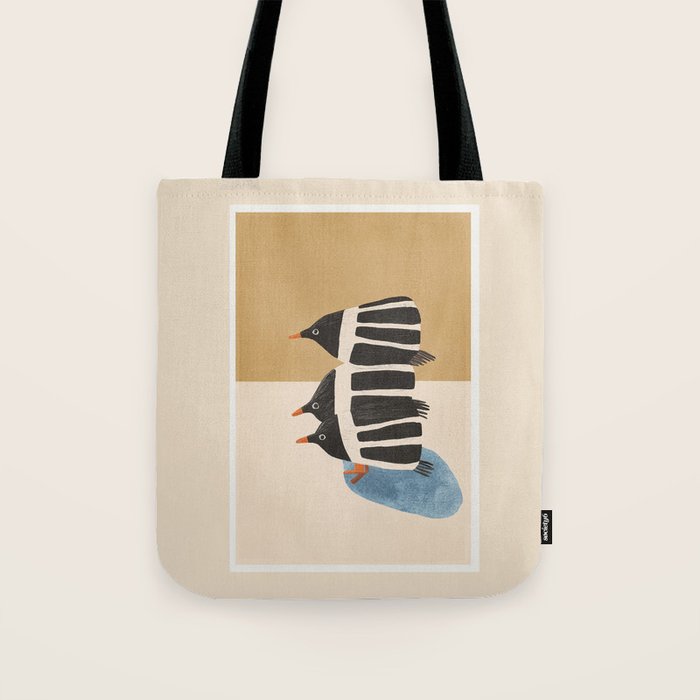 Minimal Penguin Stack Tote Bag Gallery Image 1