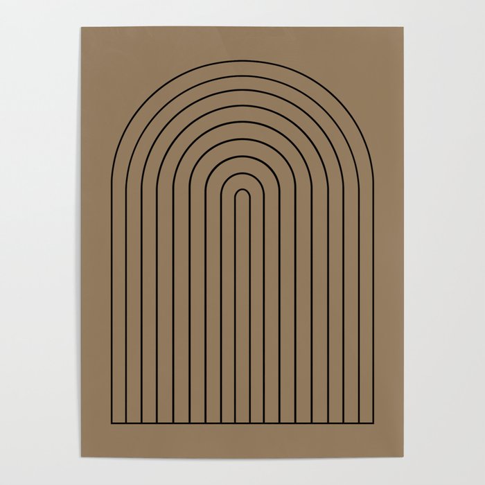 Minimal Arch XLIII Natural Tan Modern Geometric Lines Poster Gallery Image 1