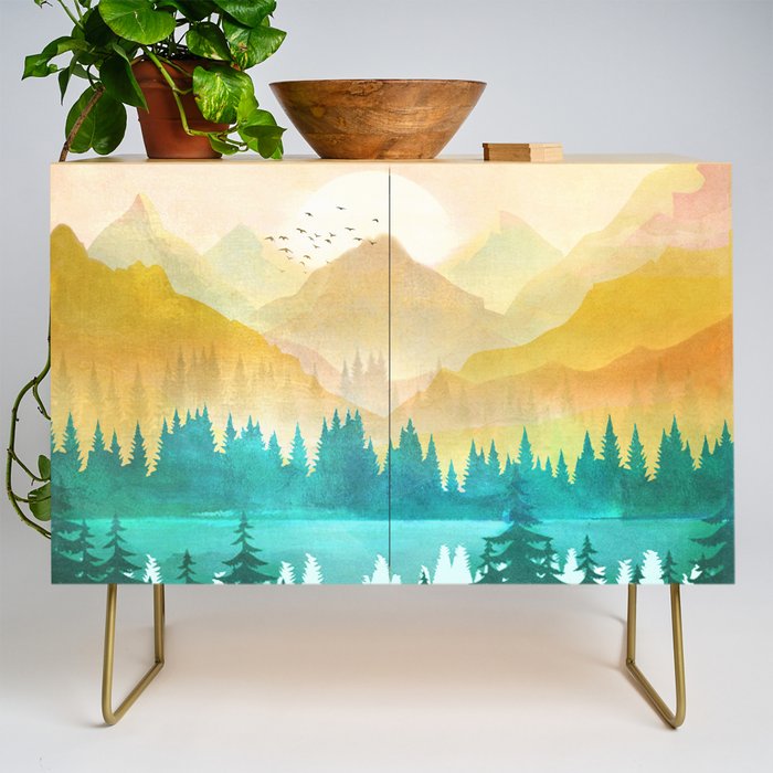 Summer Mountain Sunrise Credenza Gallery Image 1