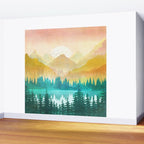 Summer Mountain Sunrise Wall Mural Gallery Image 2