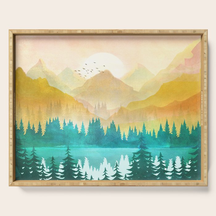 Summer Mountain Sunrise Serving Tray Gallery Image 1