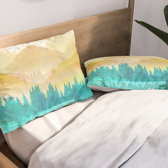 Summer Mountain Sunrise Pillow Sham Gallery Image 2