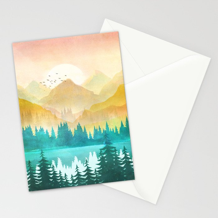 Summer Mountain Sunrise Stationery Card Gallery Image 2