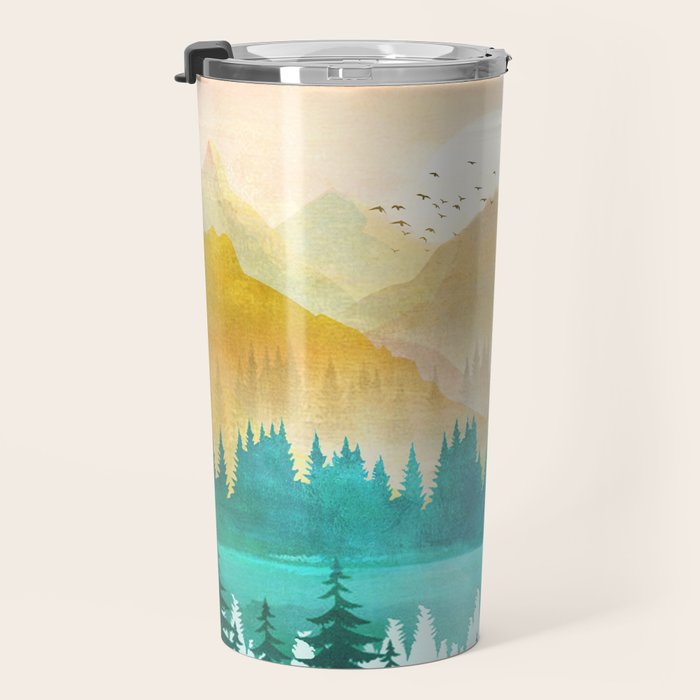 Summer Mountain Sunrise Travel Mug Gallery Image 3