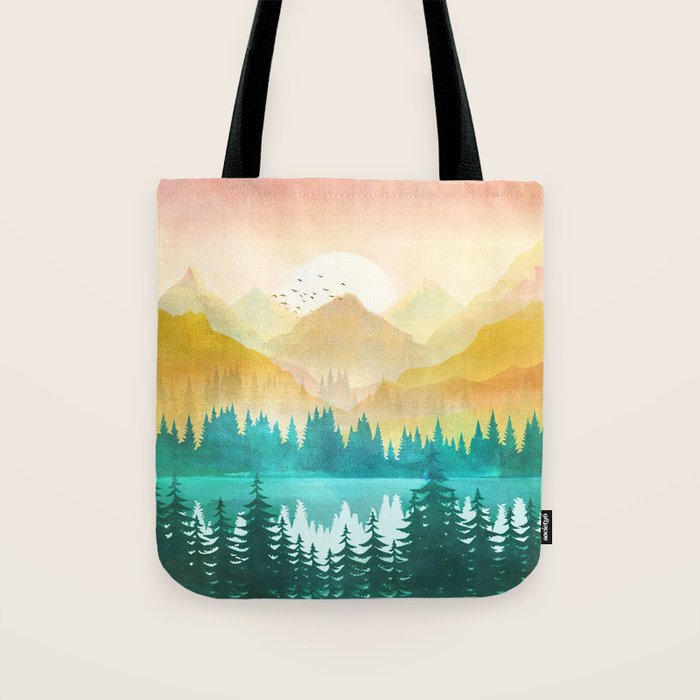 Summer Mountain Sunrise Tote Bag Gallery Image 1