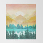 Summer Mountain Sunrise Throw Blanket Gallery Image 2