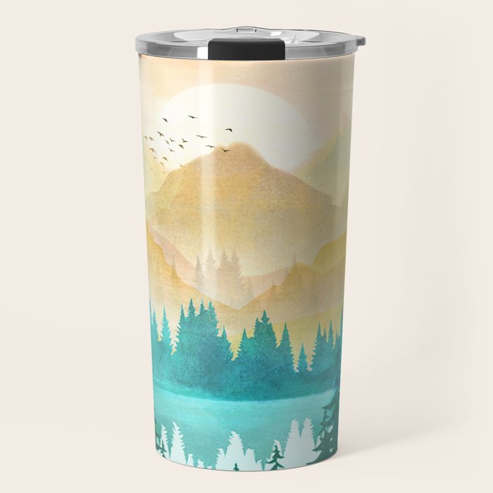 Summer Mountain Sunrise Travel Mug Gallery Image 1