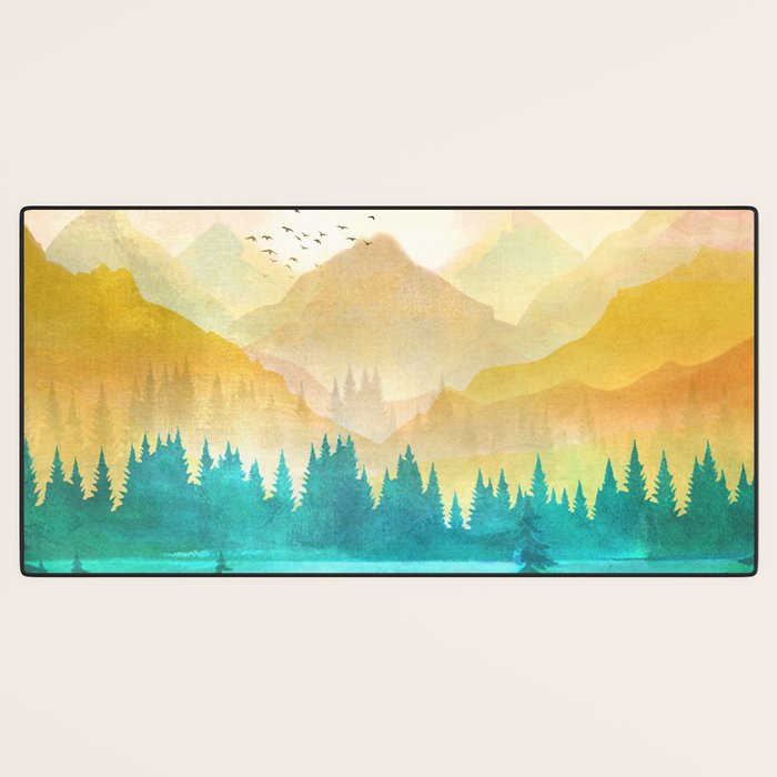 Summer Mountain Sunrise Desk Mat Gallery Image 3