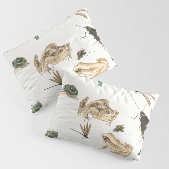 Insects frogs and a snail Pillow Sham Gallery Image 1