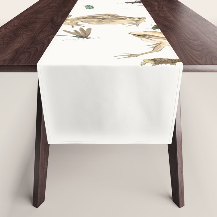 Insects frogs and a snail Table Runner Gallery Image 1