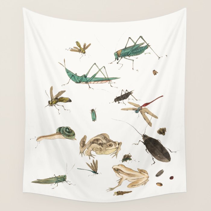 Insects frogs and a snail Wall Tapestry Gallery Image 4