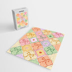 Colorful Coquette Patchwork Quilt with Bows  Jigsaw Puzzle Gallery Image 2