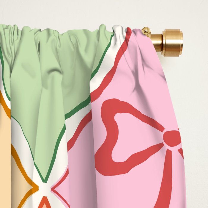 Colorful Coquette Patchwork Quilt with Bows  Window Curtain Gallery Image 2