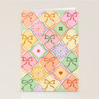 Colorful Coquette Patchwork Quilt with Bows  Stationery Card Gallery Image 2